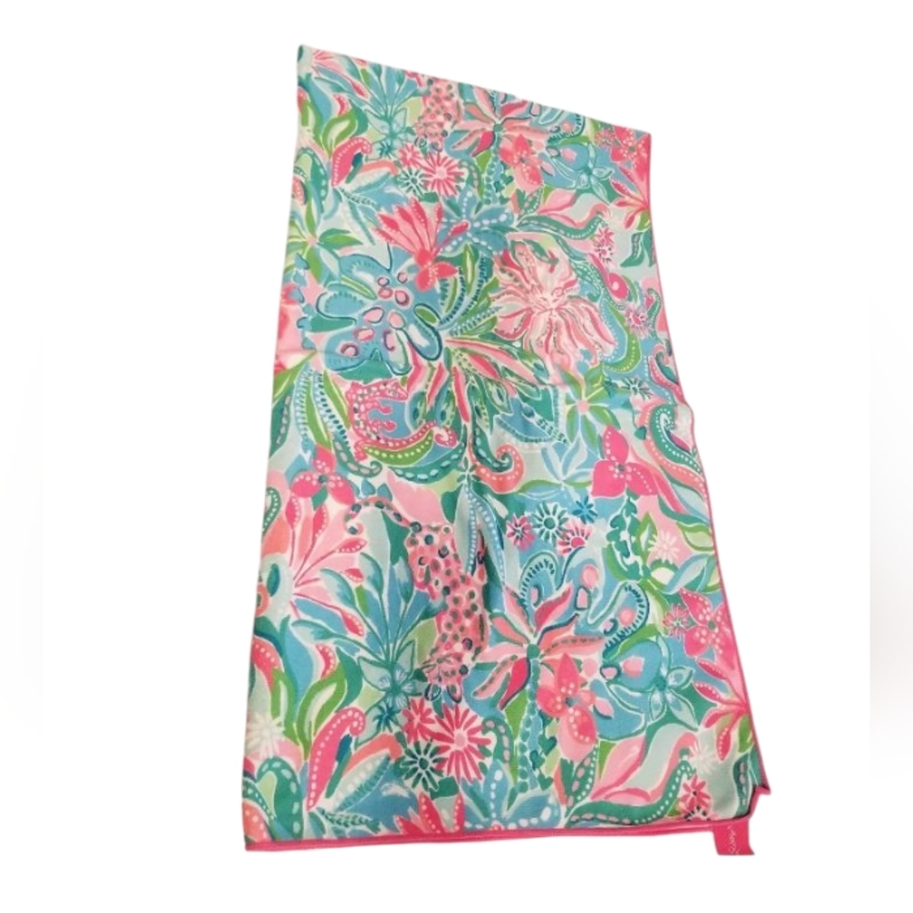 Lilly Pulitzer Printed Beach Towel/Lounge Towel Pink Green Blue 40 x 72